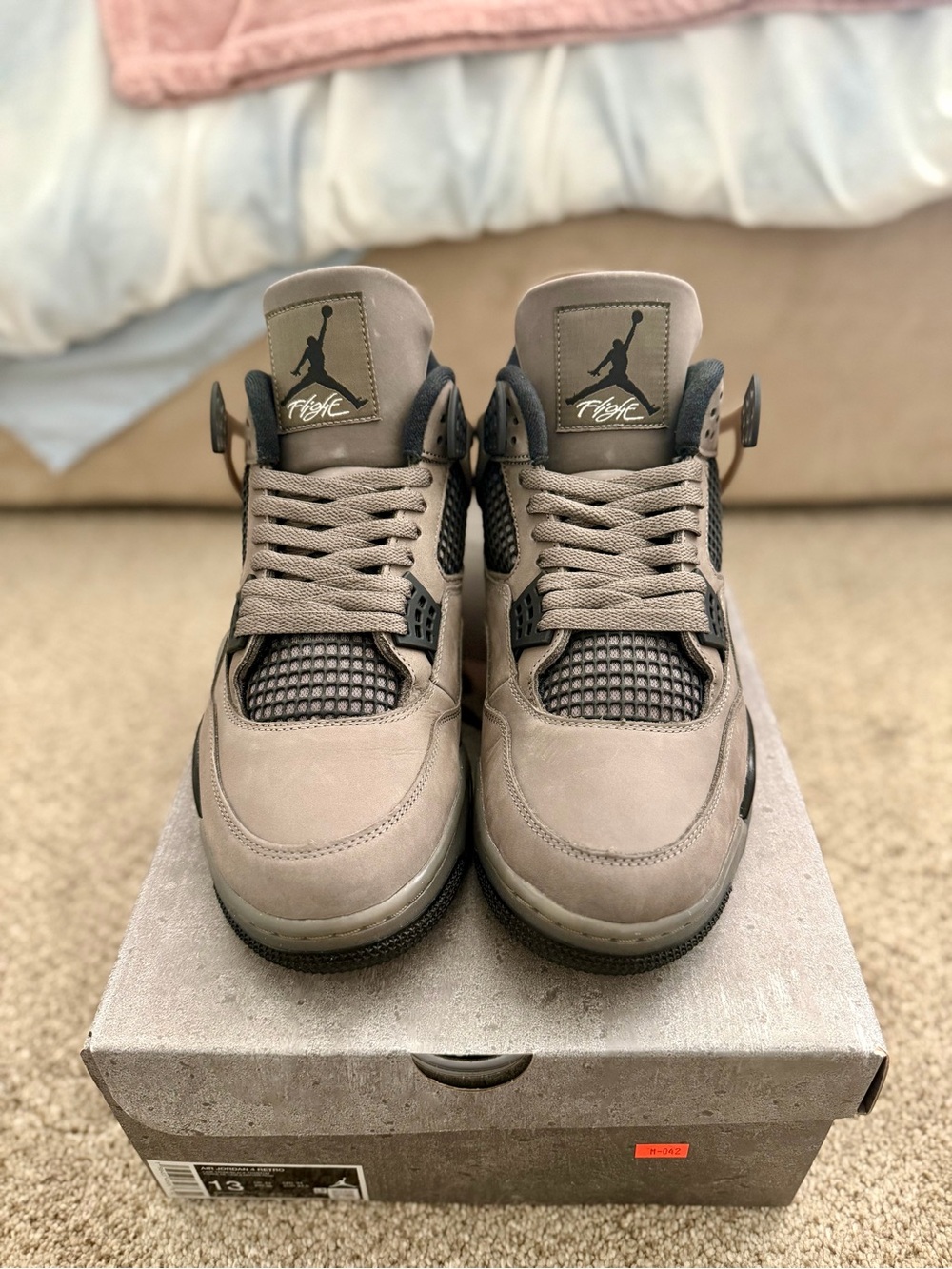 Air Jordan 4 Retro “Cave Stone” Sneakers with Matching Air Jordan T-Shirt